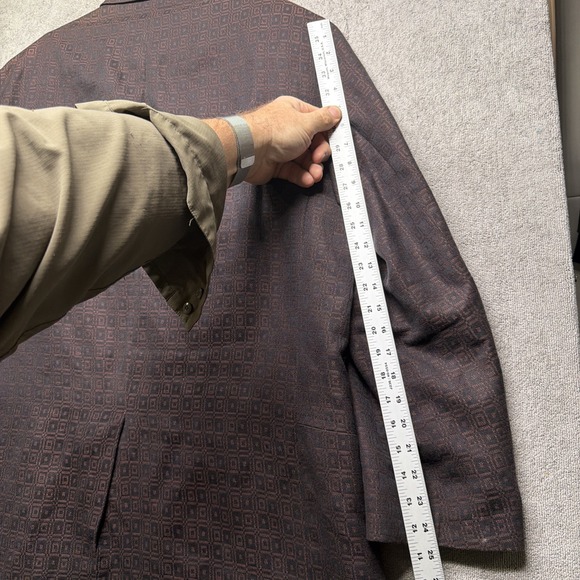 Versace Suit Brown Geometric Linen Blend Classic Fit Italian Two‎ Piece 42R - Picture 10 of 16